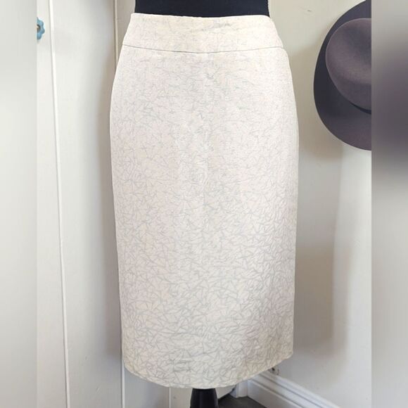 Armani Collezioni Linen Silk Skirt 10 Quiet Luxury Coastal Minimalist Capsule - Picture 1 of 9